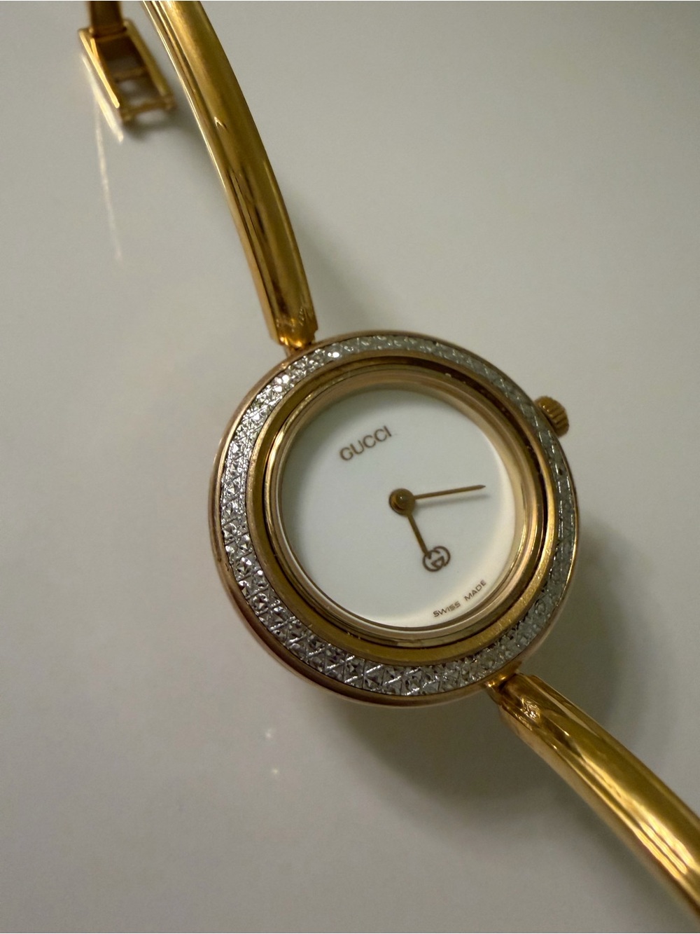 Rare~Auth Gucci *Gold Diamond-Cut* Bezel (ONLY) For Watch 1100/11/12.2/1200